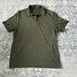Heathered army green golf polo